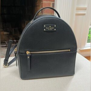 Kate Spade Black Leather Backpack